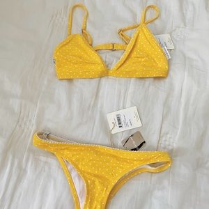 Free People ~ Rhythm Yellow Polka Dot Bikini
